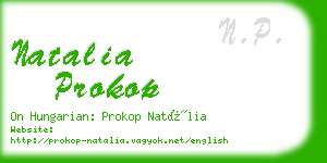 natalia prokop business card